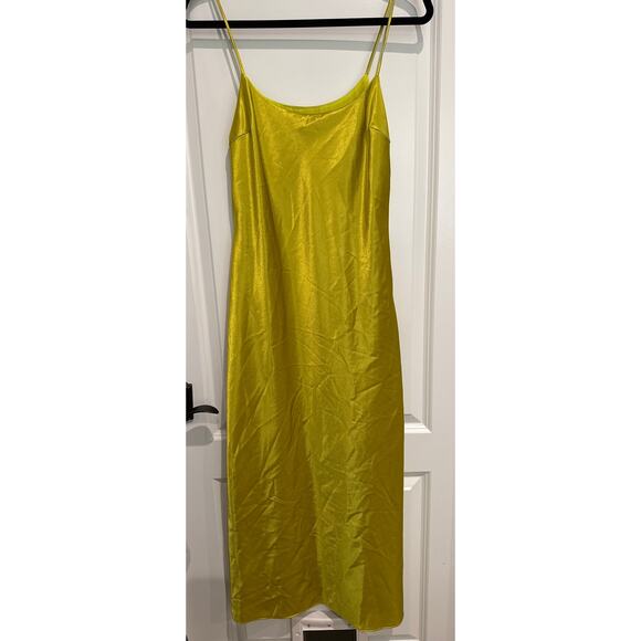 MSRP $108 Glamorous Lime Mid-Maxi Dress Side Split Size S | SAME DAY SHIP - Picture 3 of 6